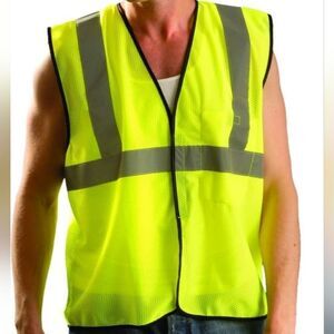 2 x Safety Vest Class 2 Mesh Single Stripe Hook & Loop safety vest 2-3XL